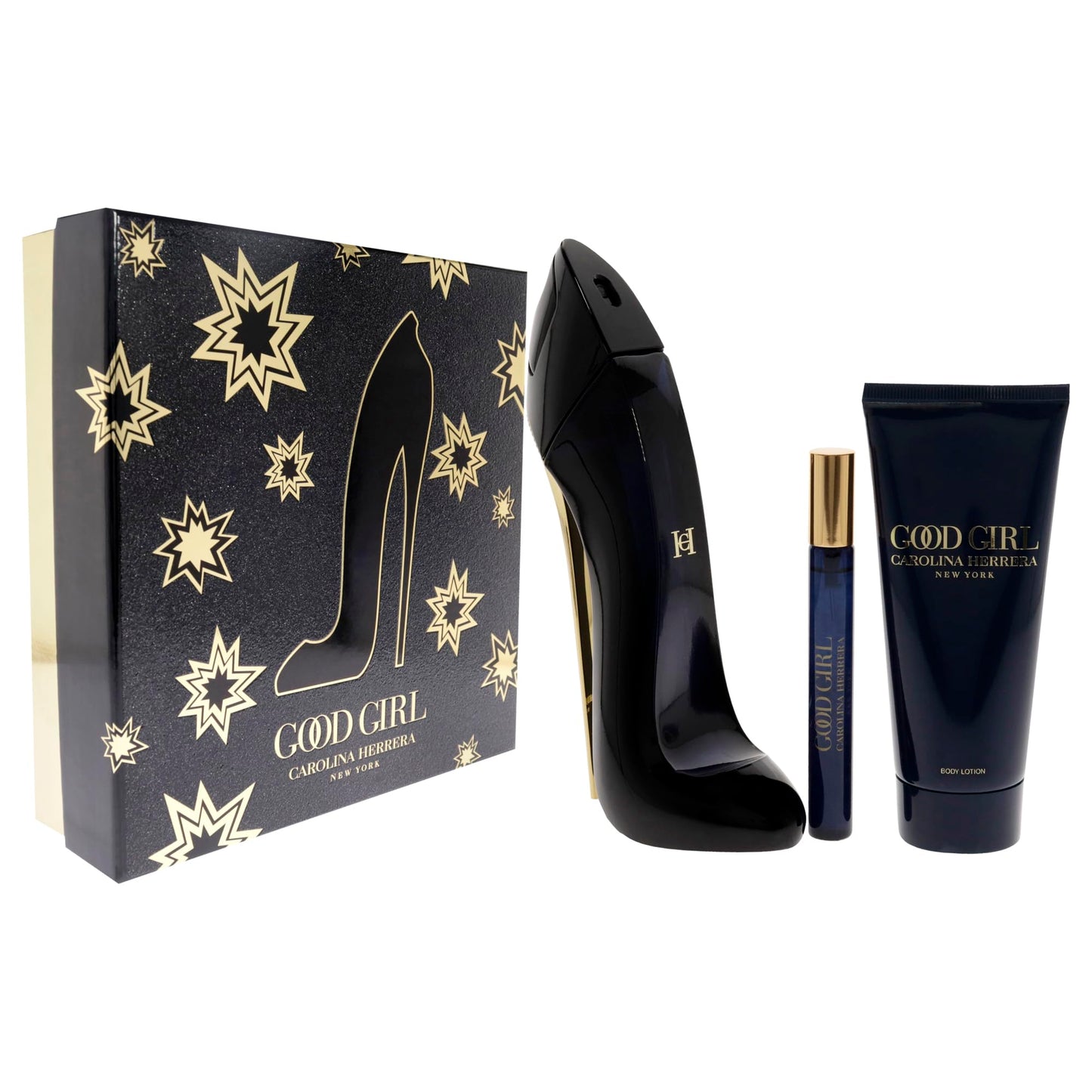 Carolina Herrera Good Girl 3 Pieces Gift Set for Women (2.7 Ounce Eau de Parfum Spray + 3.4 Ounce Body Lotion + 0.3 Eau de Parfum Mini Spray)