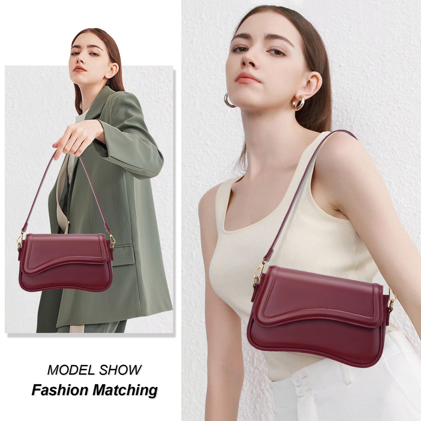 KKXIU Shoulder Bag for Women Small Clutch Purses Cute Hobo Handbag Trendy Underarm Bag