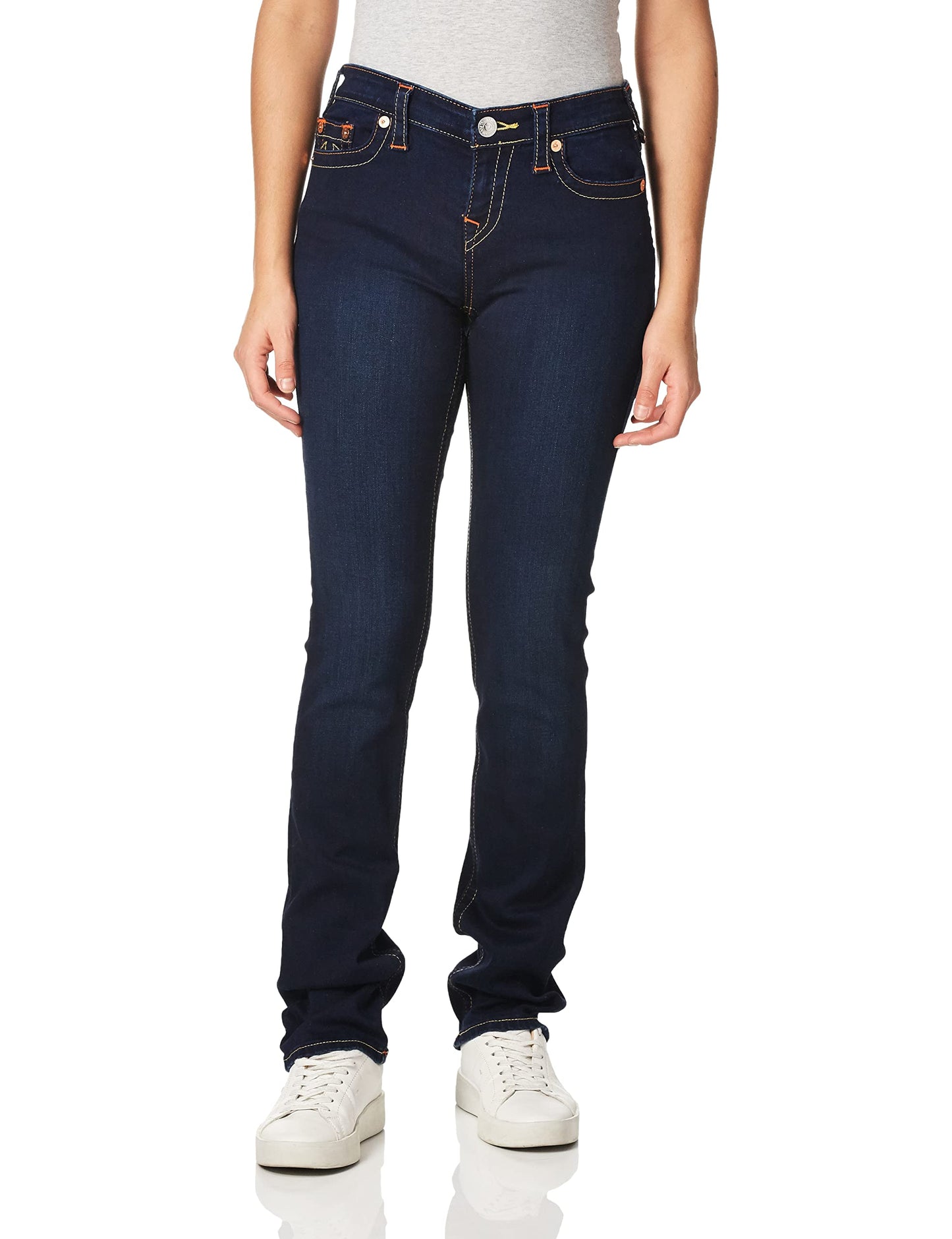 True Religion Womens Billie Mid Rise Straight Leg Jeans, Jeans for Women, Womens Fashion