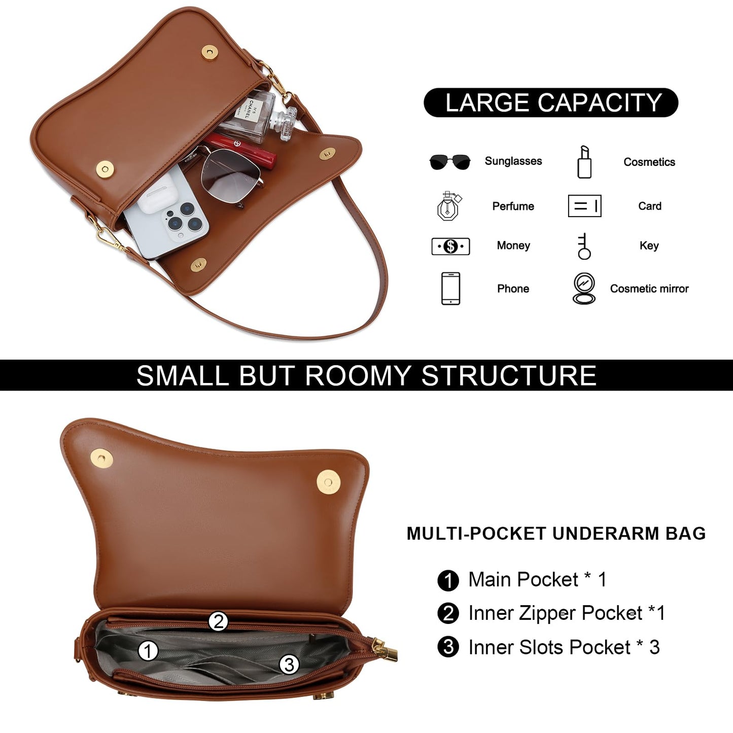 KKXIU Shoulder Bag for Women Small Clutch Purses Cute Hobo Handbag Trendy Underarm Bag