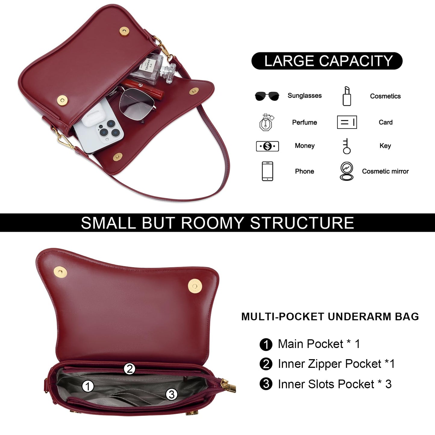KKXIU Shoulder Bag for Women Small Clutch Purses Cute Hobo Handbag Trendy Underarm Bag