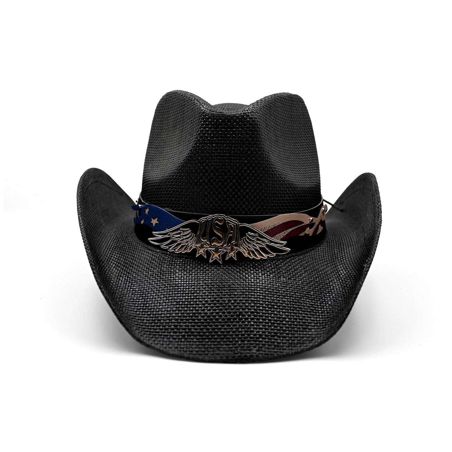 Men's Women's Straw Cowboy Hat Cowgirl Woven Sun Hat Western Cowboy Hat Two Decorative Bands