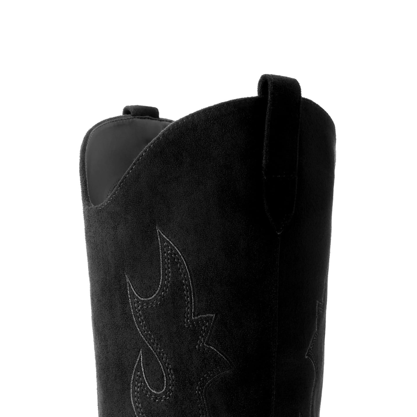 DREAM PAIRS Cowgirl Boots Women Knee High Cowboy Boots Pointed Toe Chunky Block Heel Suede Tall Western Boots with Embroidered