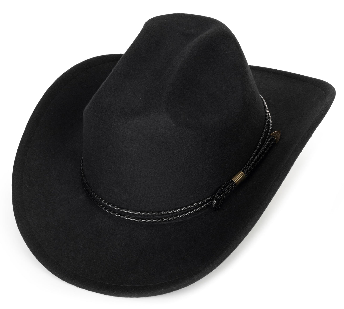 Eohak Womens Western Cowboy Hats Studded Pinched Western Cowgirl Hats Wide Brim Fedoras Hat with Belt Buckle (Size:Medium)