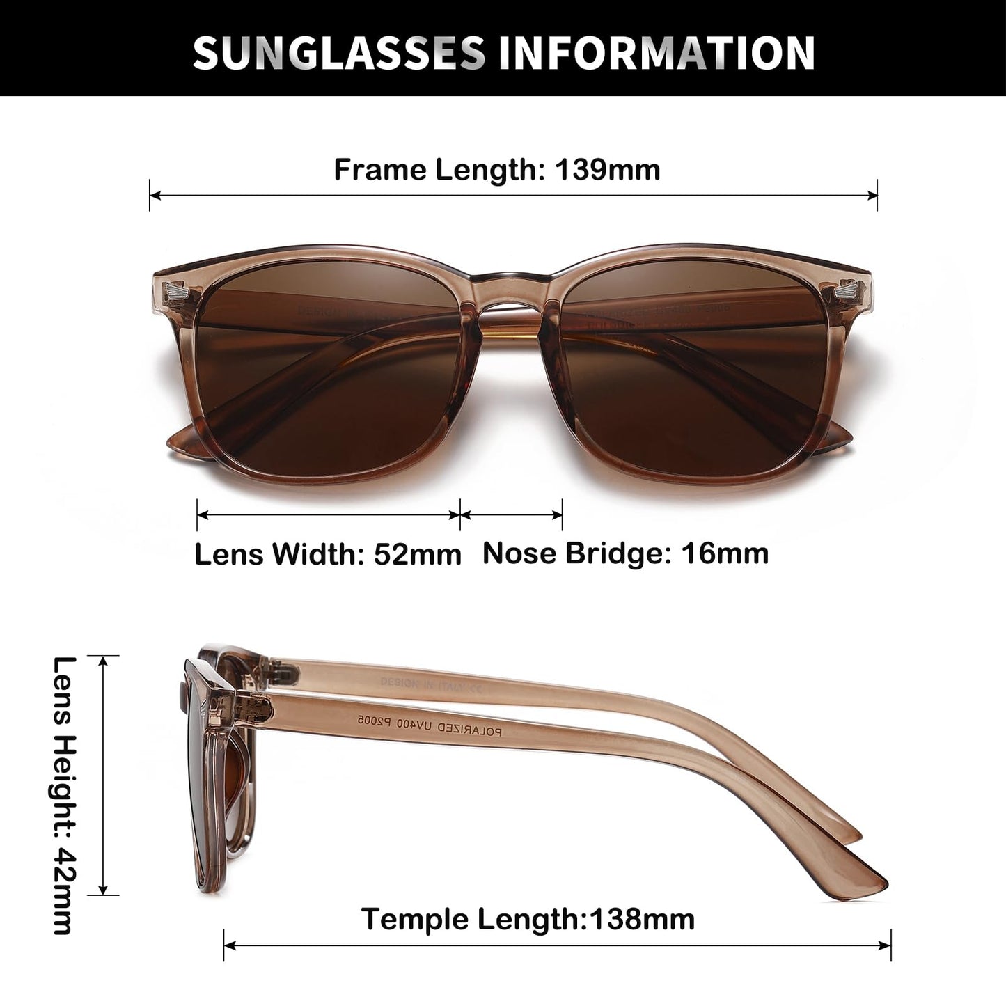 DUSHINE Polarized Sunglasses for Women Classic Retro Style UV400 Protection