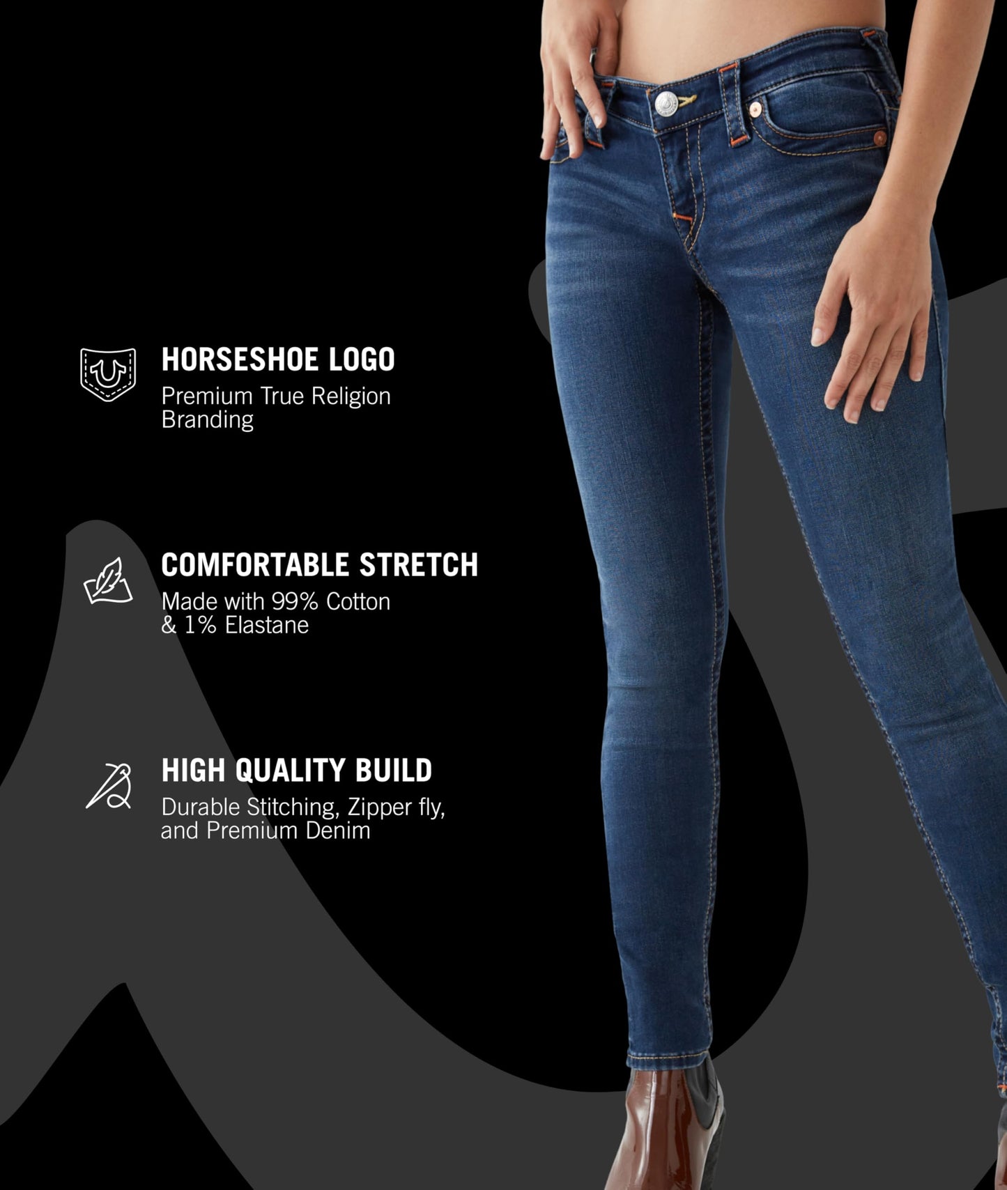 True Religion Women's Stella Low Rise Skinny Jean