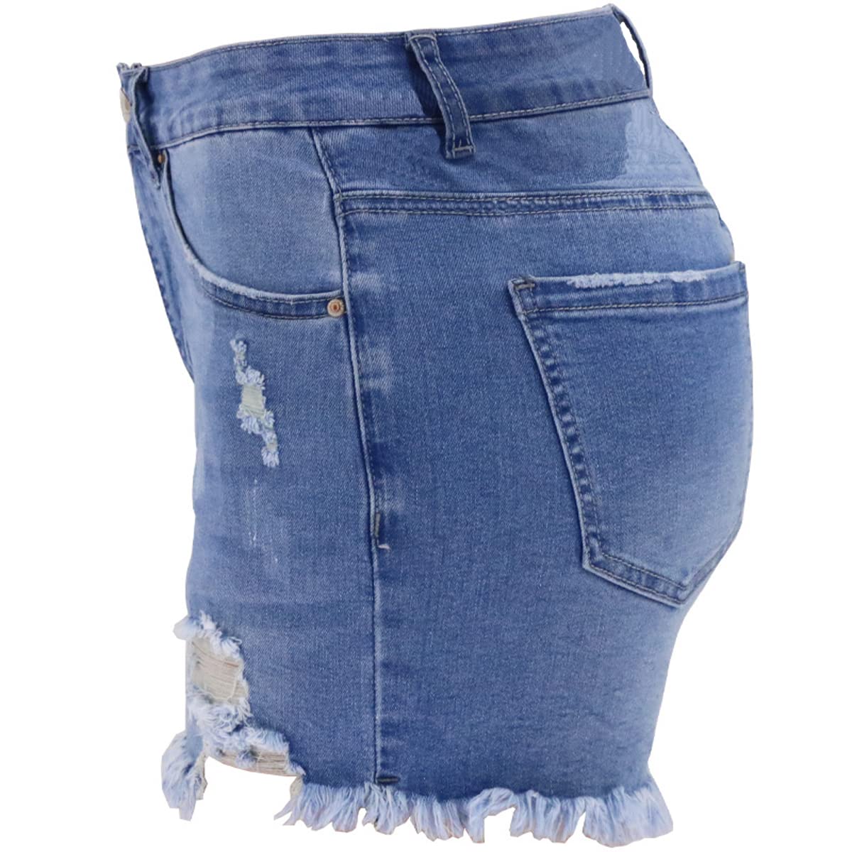 vanberfia Women's Stretchy Denim Mid Rise Jean Shorts with Pockets…