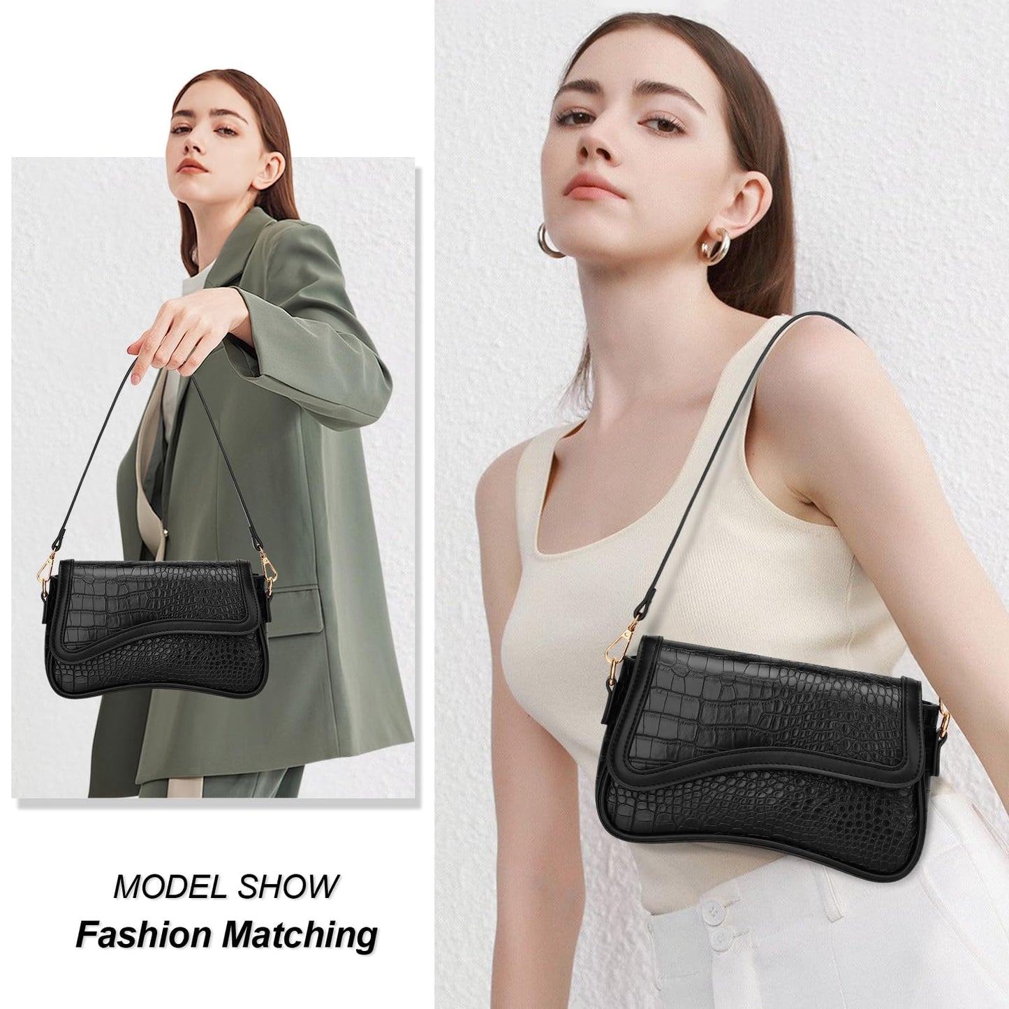 KKXIU Shoulder Bag for Women Small Clutch Purses Cute Hobo Handbag Trendy Underarm Bag