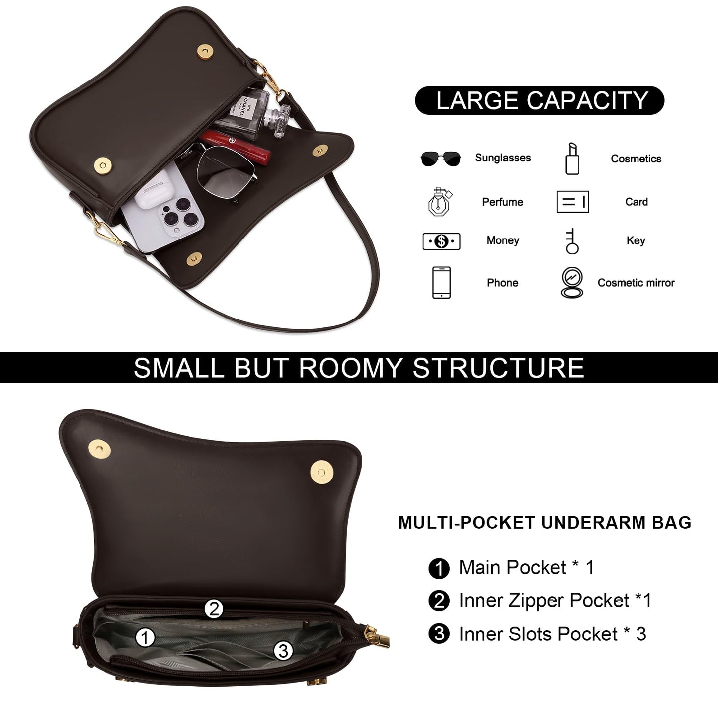 KKXIU Shoulder Bag for Women Small Clutch Purses Cute Hobo Handbag Trendy Underarm Bag