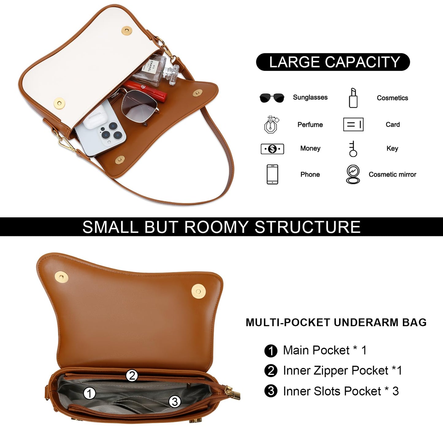 KKXIU Shoulder Bag for Women Small Clutch Purses Cute Hobo Handbag Trendy Underarm Bag