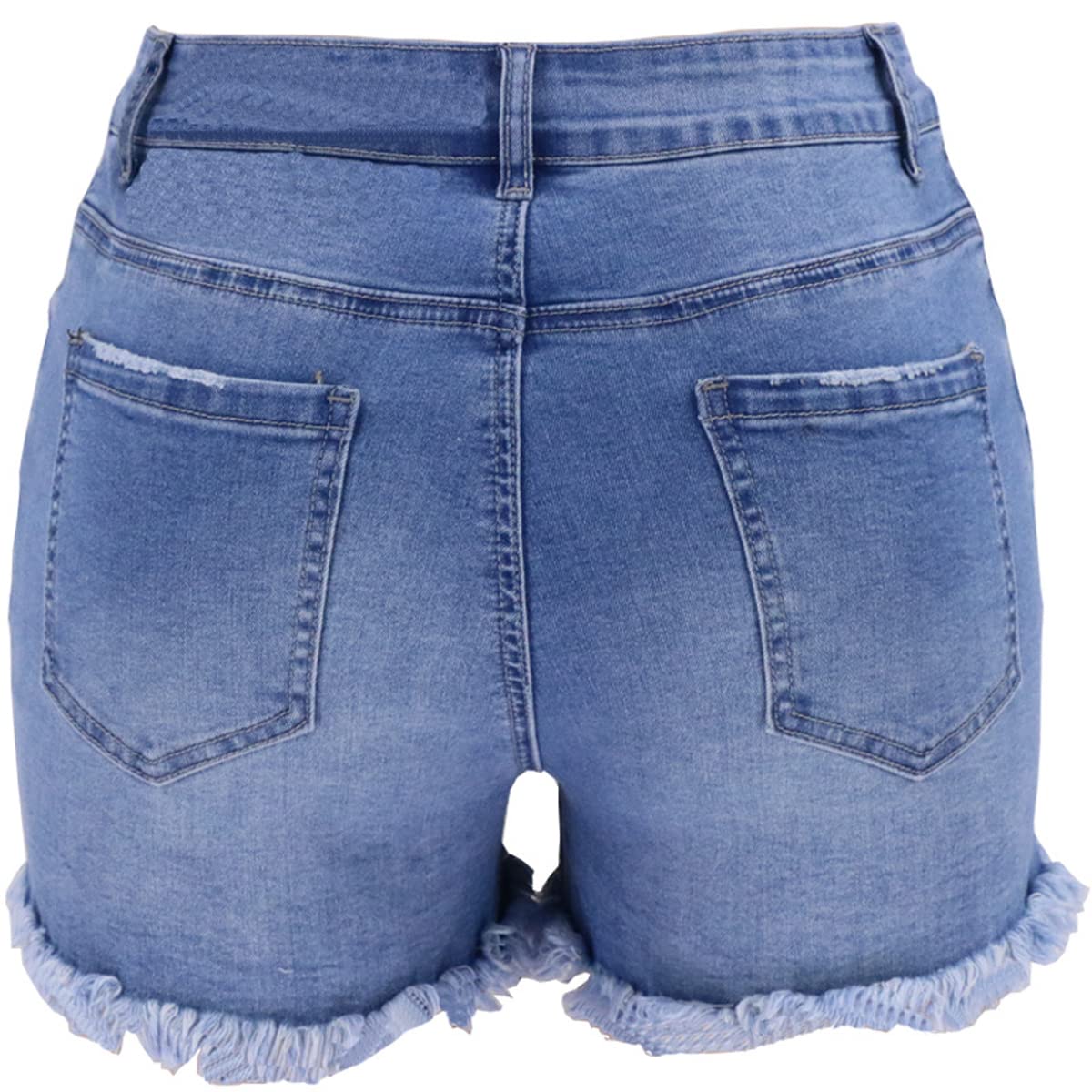 vanberfia Women's Stretchy Denim Mid Rise Jean Shorts with Pockets…