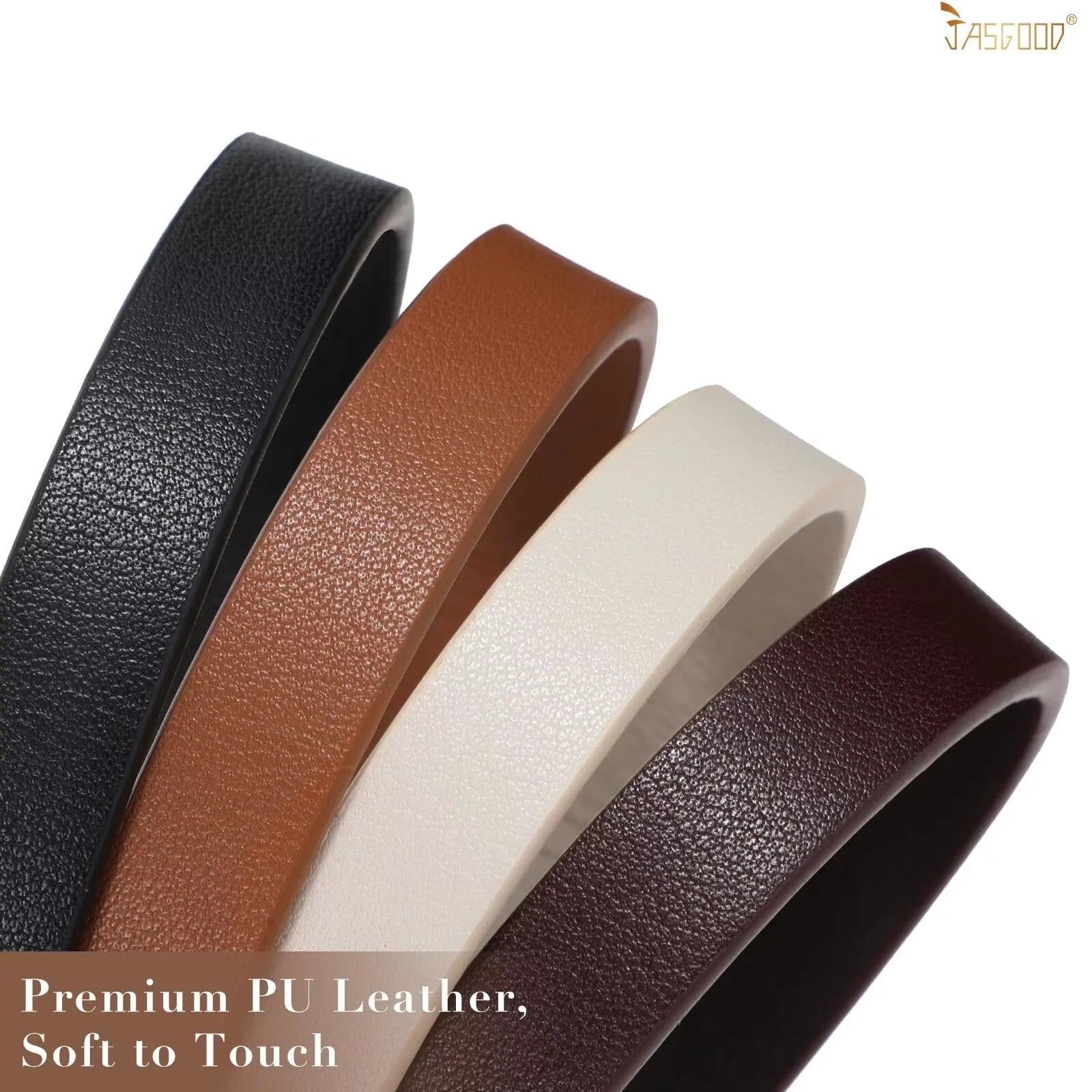 4Pack Skinny Leather Belt Women Thin Waist Belt Ladies Belt for Jeans Pants Dress