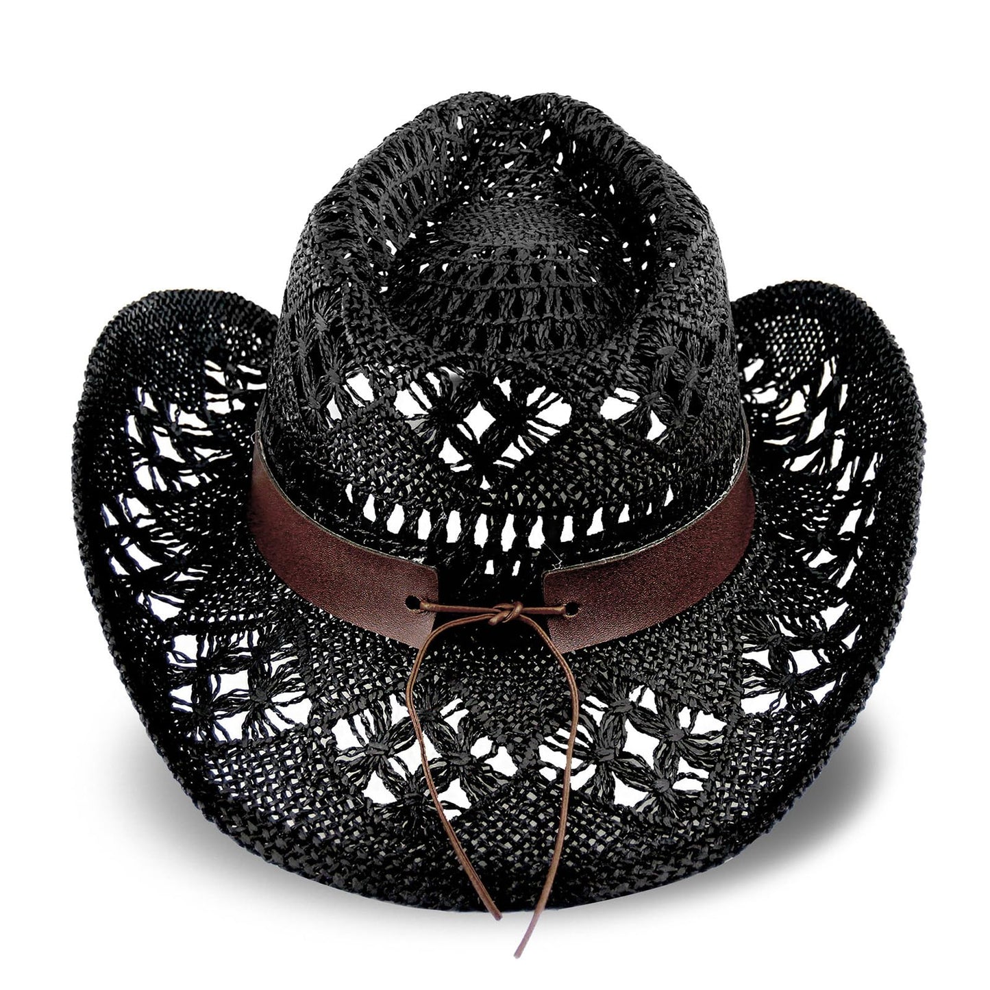 Men's Women's Straw Cowboy Hat Cowgirl Woven Sun Hat Western Cowboy Hat Two Decorative Bands