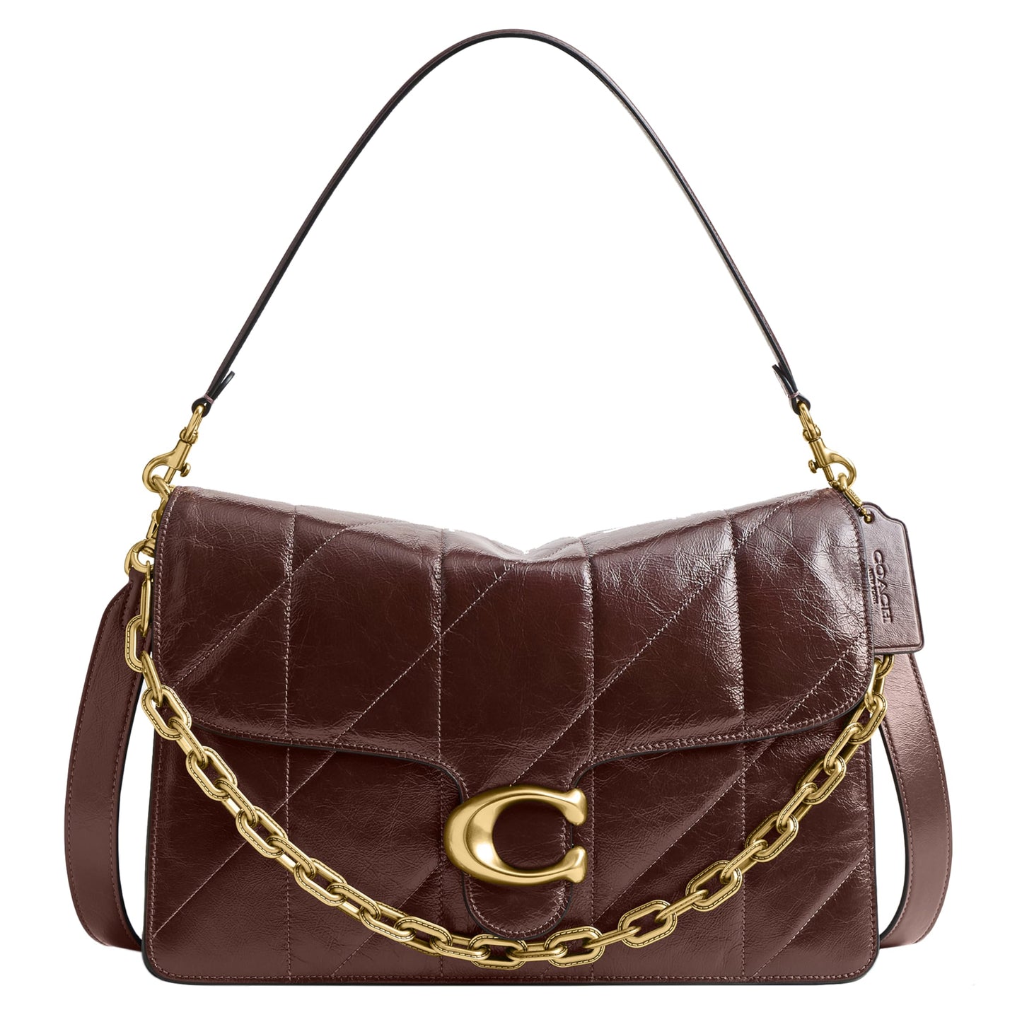 COACH Women's Quilted Glazed Leather Chain Tabby Shoulder Bag