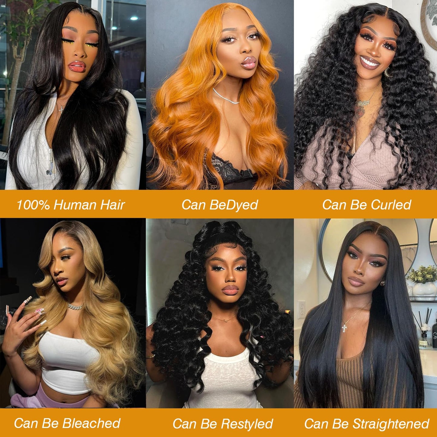 CSCHS 12A Human Hair Bundles 22 24 26 Inch Body Wave Bundles Human Hair 100% Unprocessed Brazilian Virgin Hair Quick Weave Extensions Natural Black