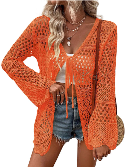 AI'MAGE Womens Kimono Beach Cover Up Crochet Swimsuit Coverups Summer Loose Knit Cardigans Causal Blouse Tops Swimwear S-XXL