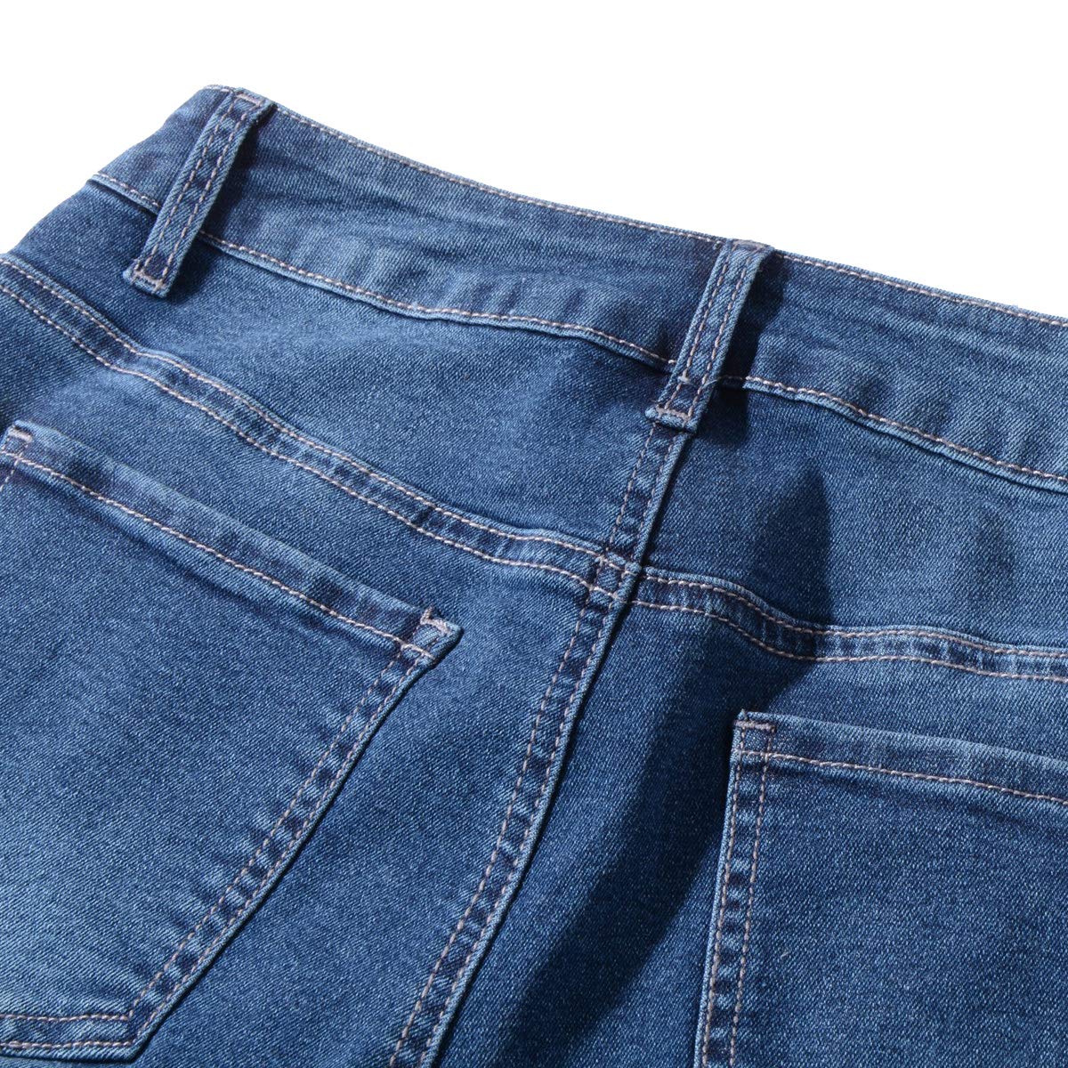 vanberfia Women's Stretchy Denim Mid Rise Jean Shorts with Pockets…