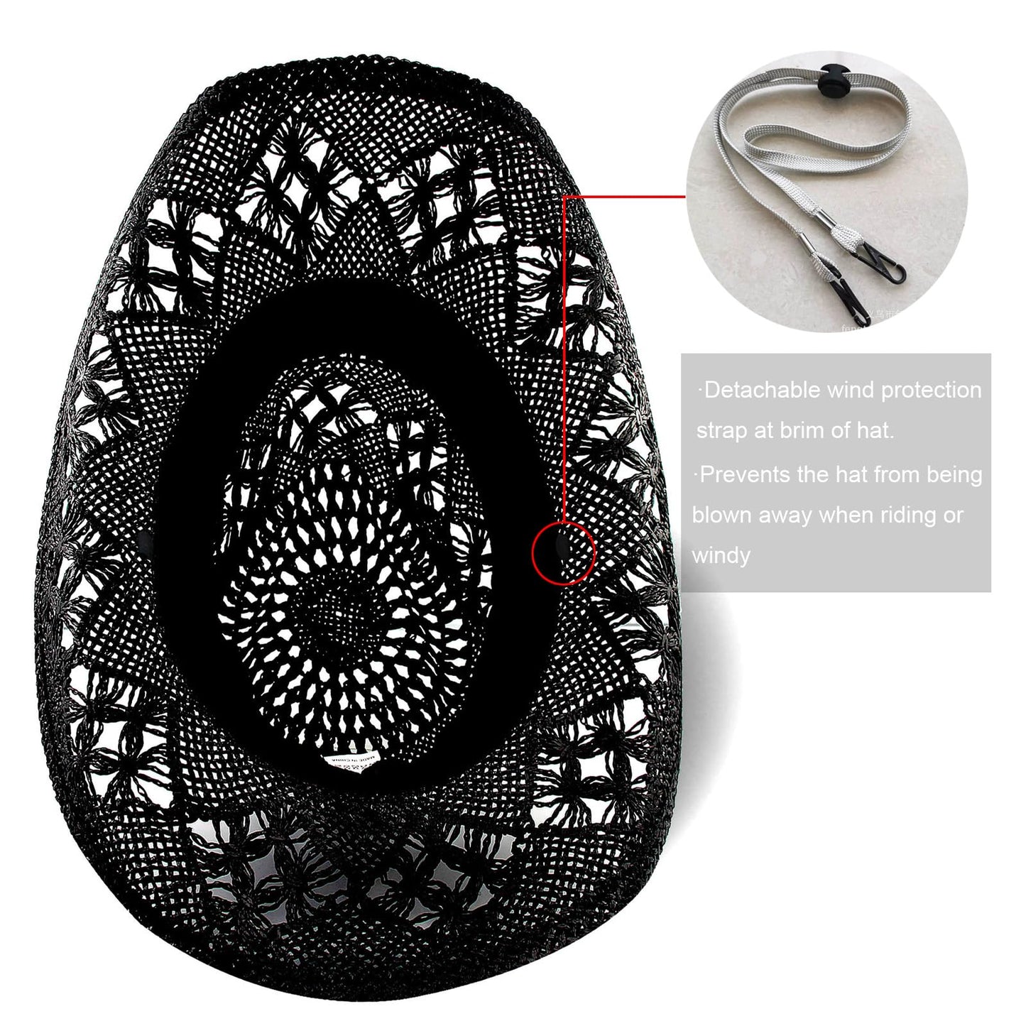Men's Women's Straw Cowboy Hat Cowgirl Woven Sun Hat Western Cowboy Hat Two Decorative Bands