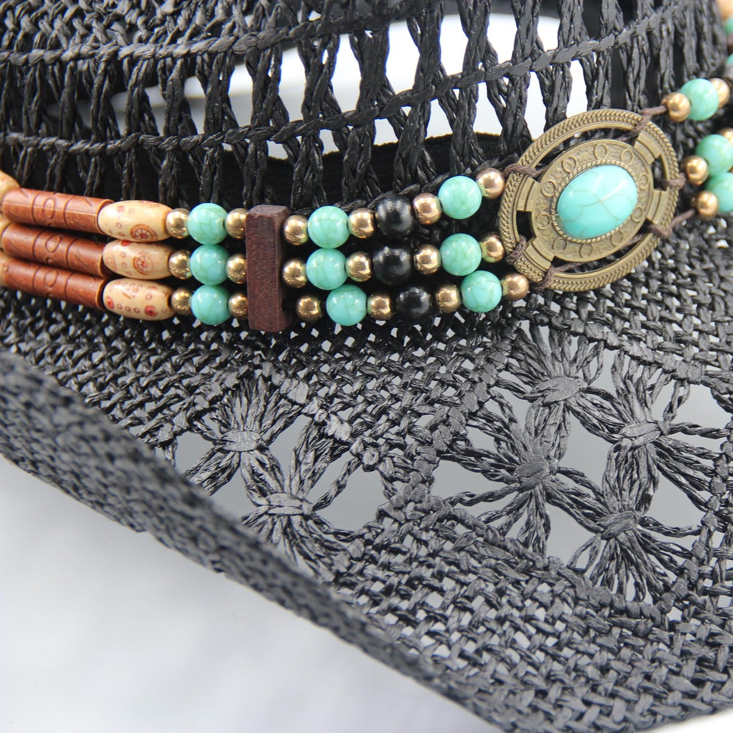 Men's Women's Straw Cowboy Hat Cowgirl Woven Sun Hat Western Cowboy Hat Two Decorative Bands