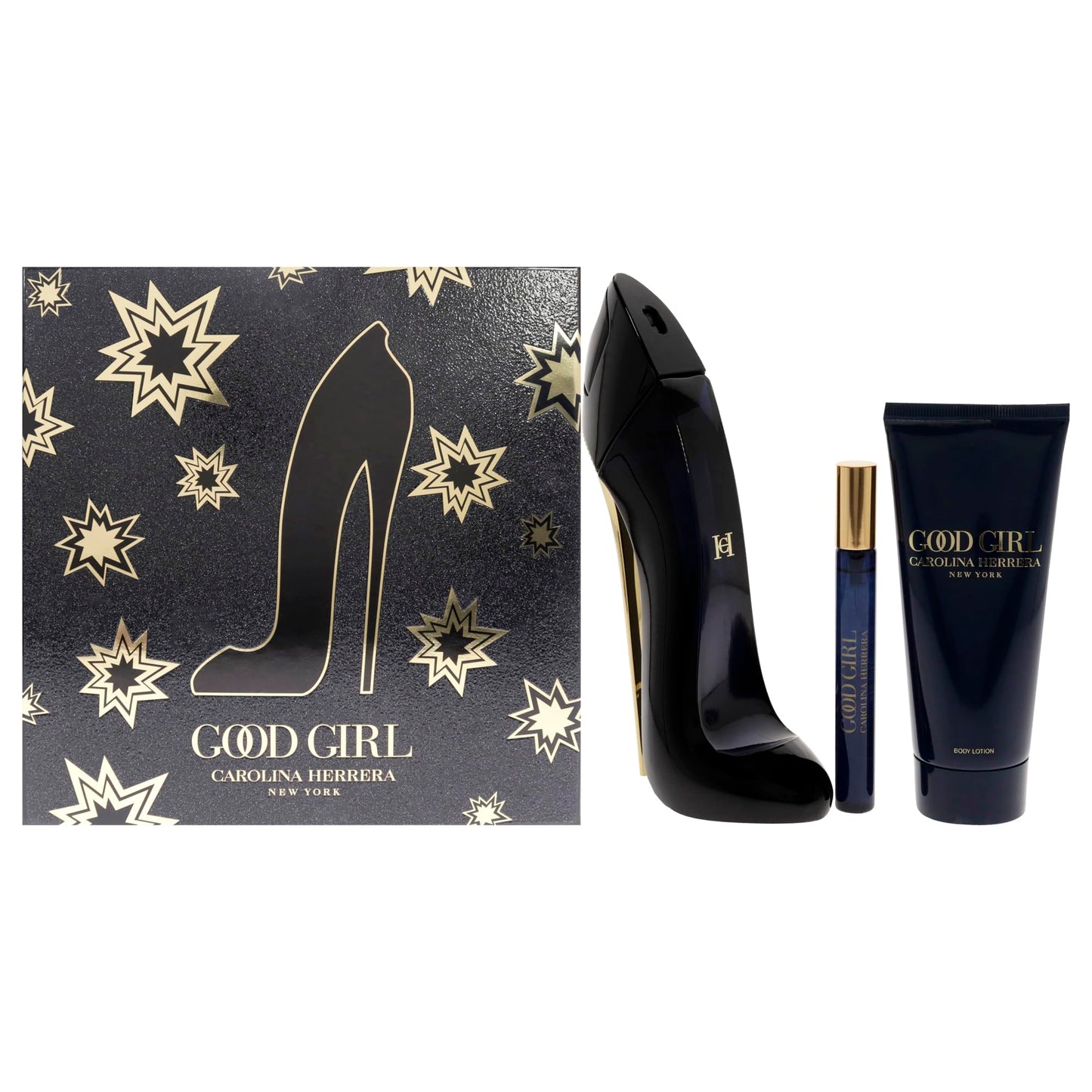 Carolina Herrera Good Girl 3 Pieces Gift Set for Women (2.7 Ounce Eau de Parfum Spray + 3.4 Ounce Body Lotion + 0.3 Eau de Parfum Mini Spray)