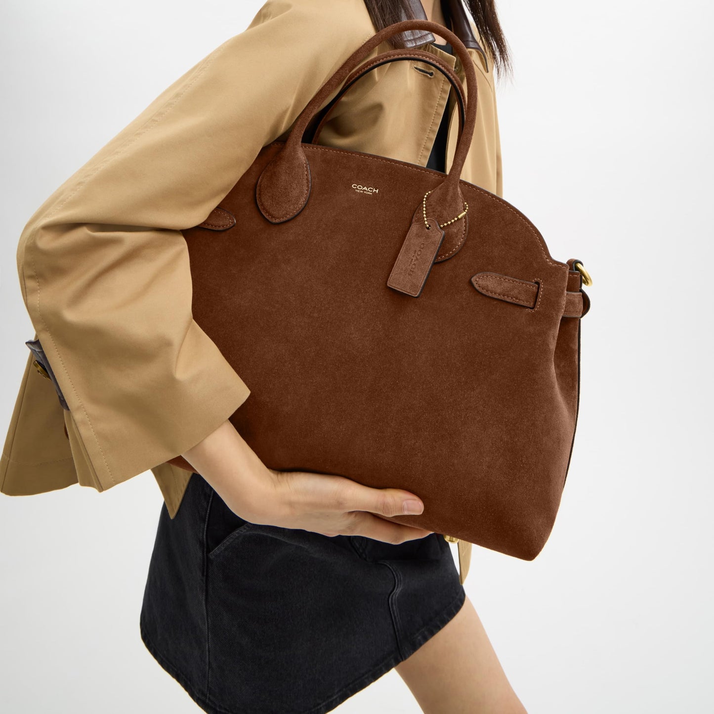 Coach Women's Suede Soft Empire Carryall 40 Tote