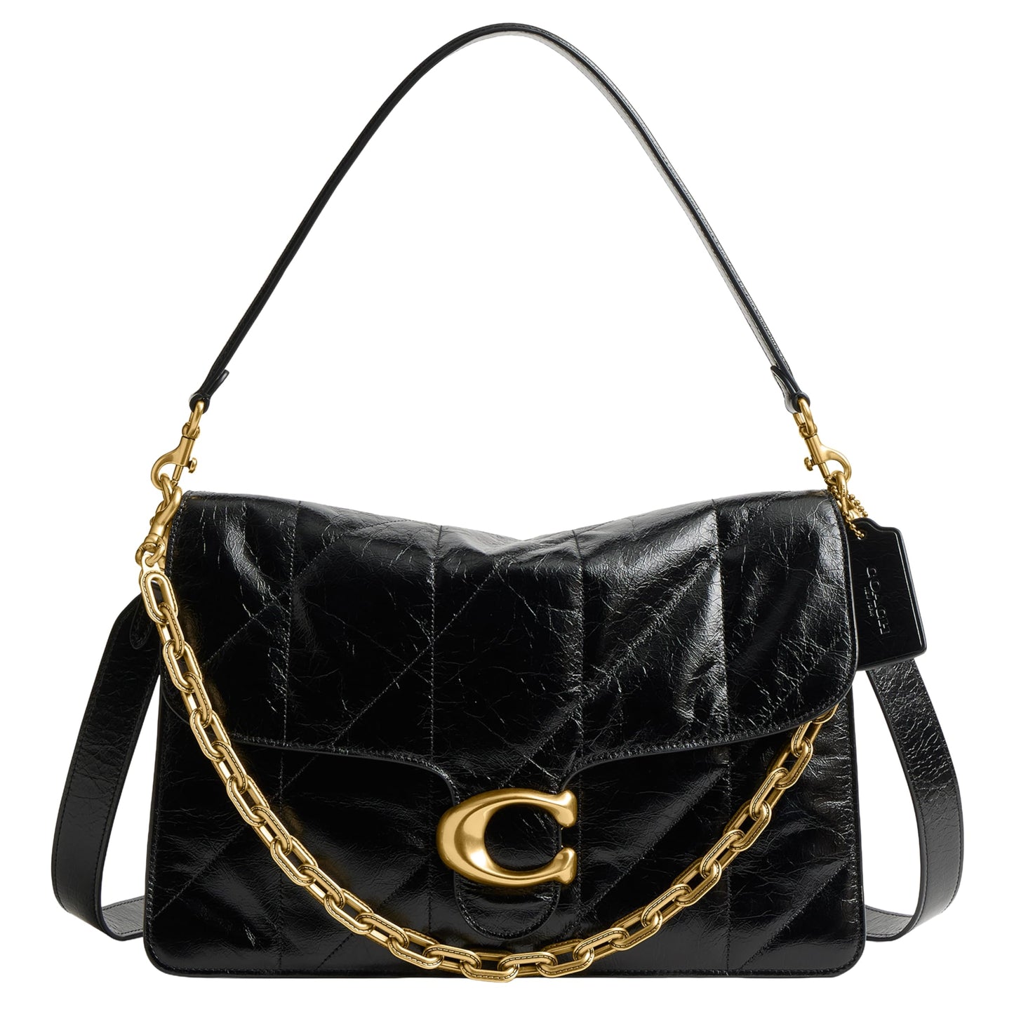 COACH Women's Quilted Glazed Leather Chain Tabby Shoulder Bag