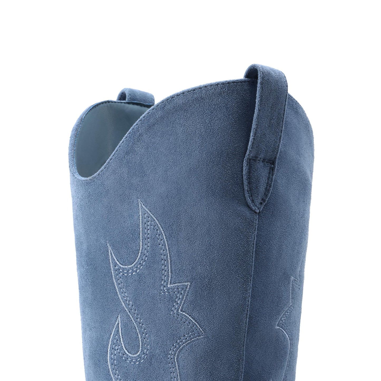 DREAM PAIRS Cowgirl Boots Women Knee High Cowboy Boots Pointed Toe Chunky Block Heel Suede Tall Western Boots with Embroidered