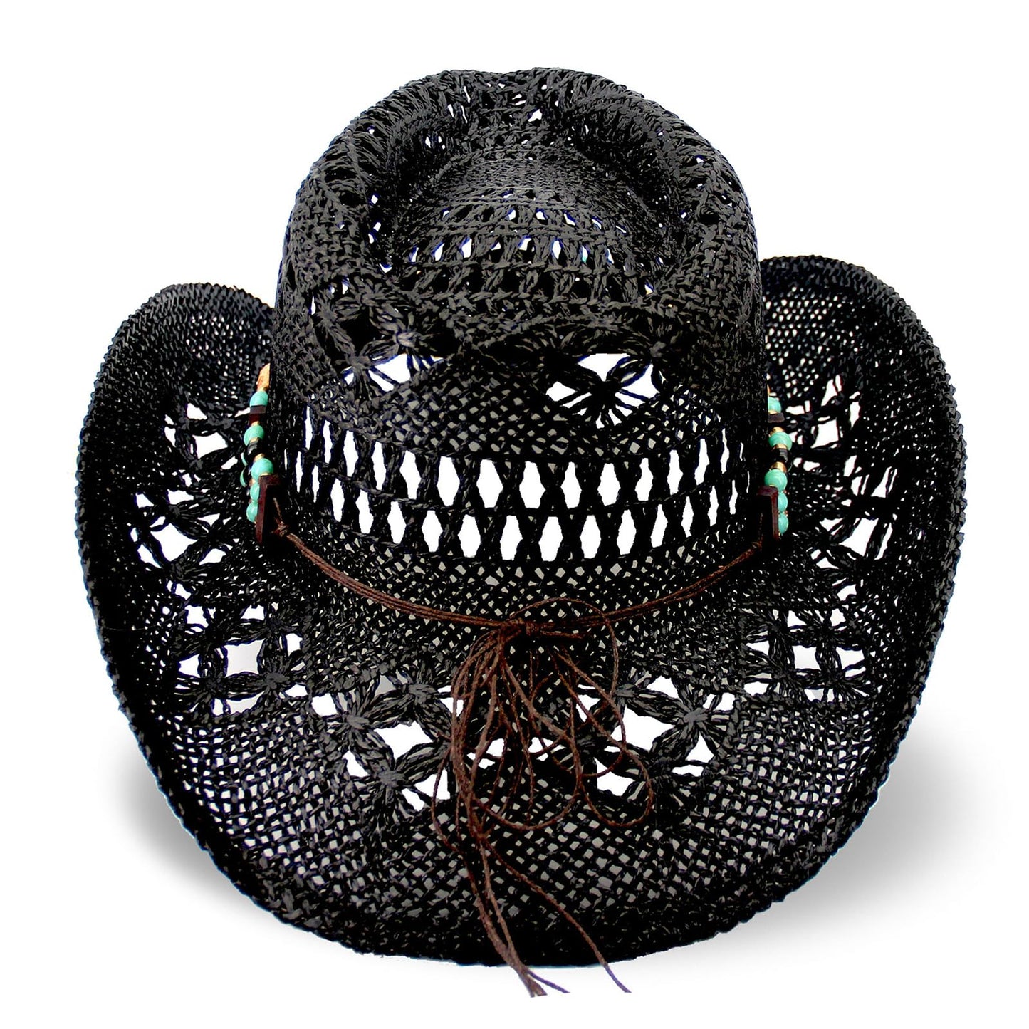 Men's Women's Straw Cowboy Hat Cowgirl Woven Sun Hat Western Cowboy Hat Two Decorative Bands