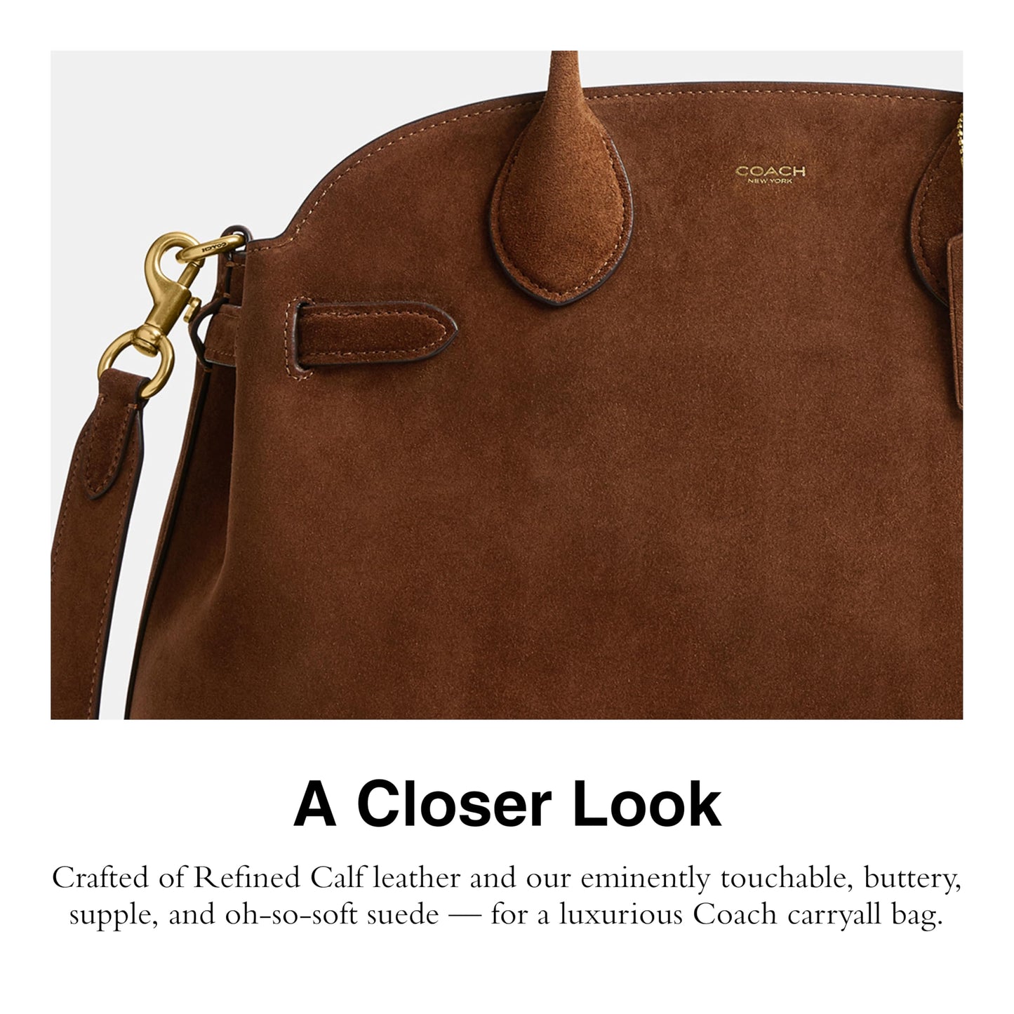 Coach Women's Suede Soft Empire Carryall 40 Tote