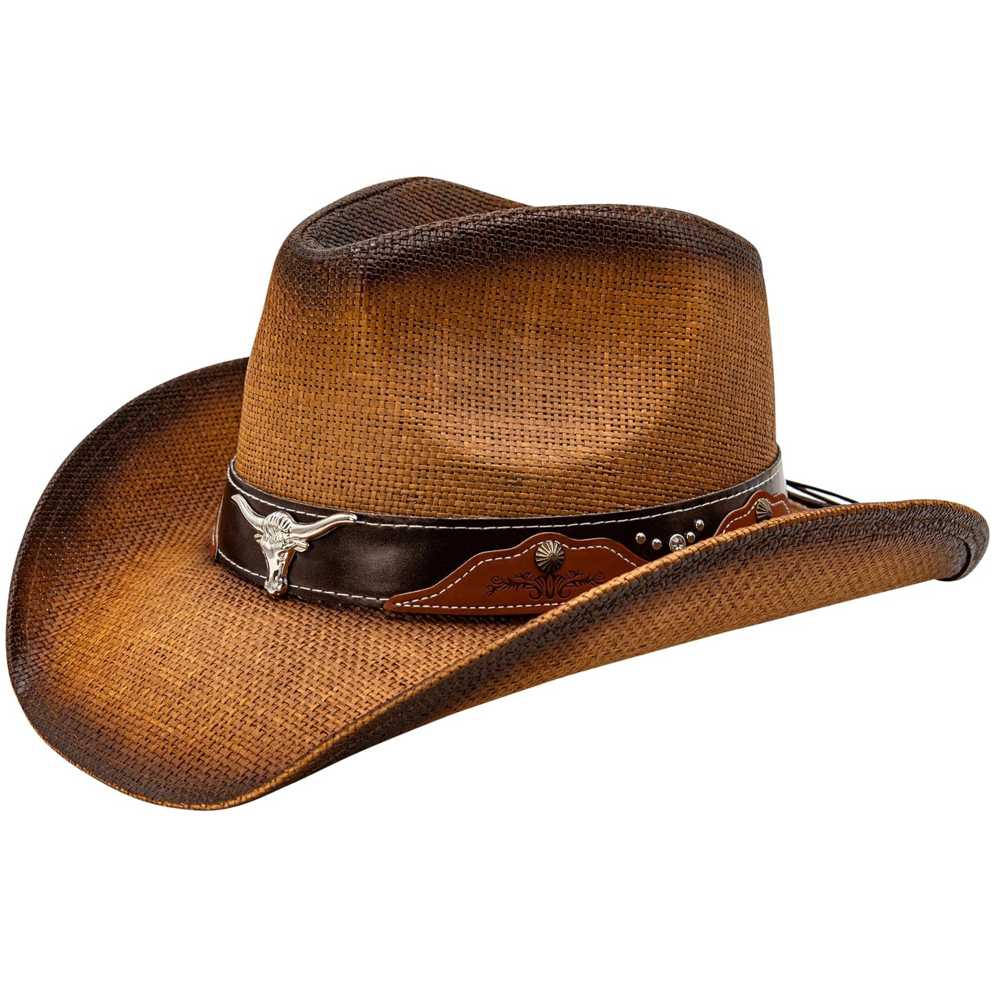 grinderPUNCH Western Outback Cowboy Hat Men's Women's Style Classic Straw Western Cowgirl Hat