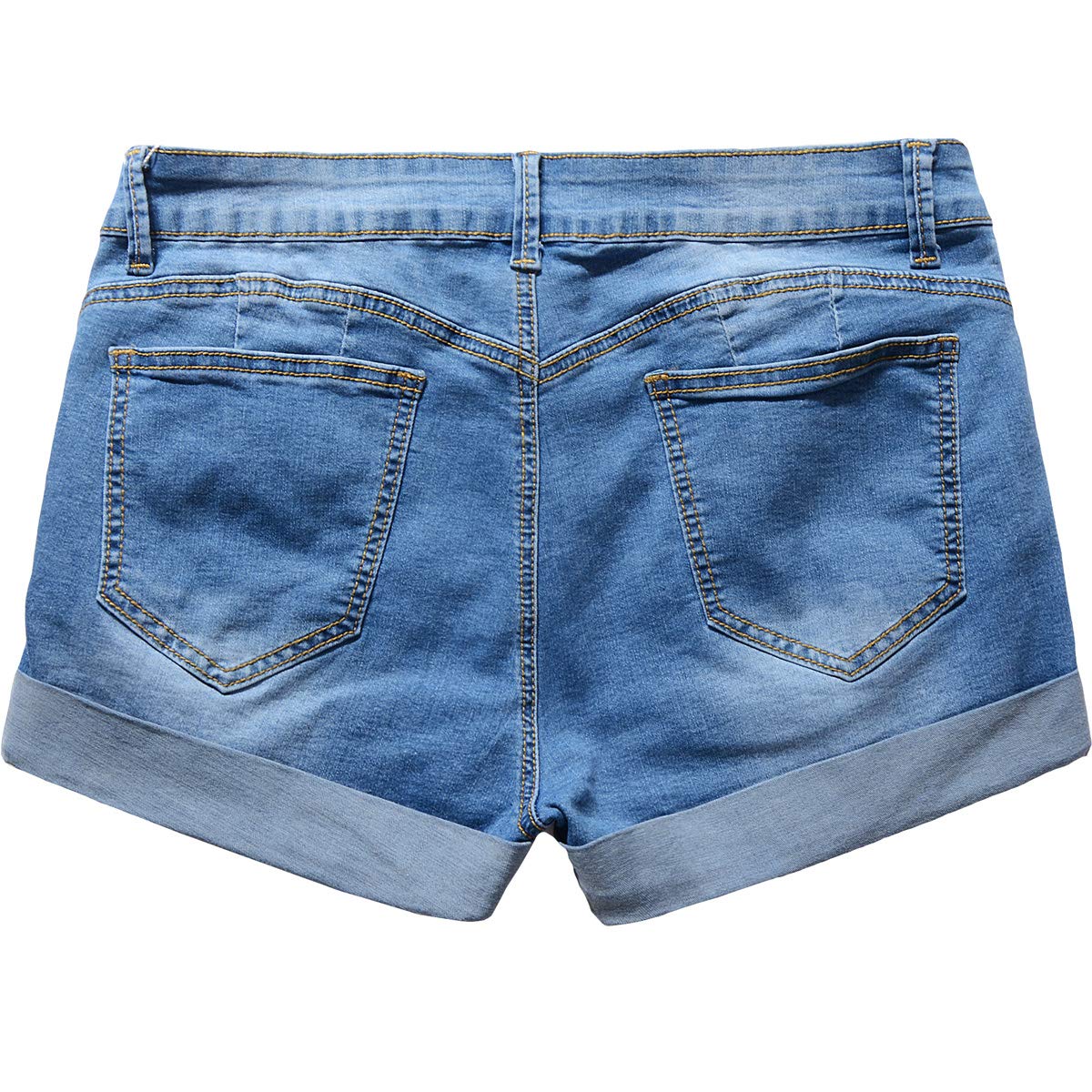 vanberfia Women's Stretchy Denim Mid Rise Jean Shorts with Pockets…