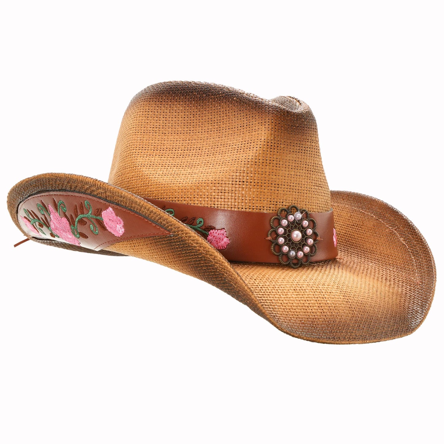 grinderPUNCH Western Outback Cowboy Hat Men's Women's Style Classic Straw Western Cowgirl Hat
