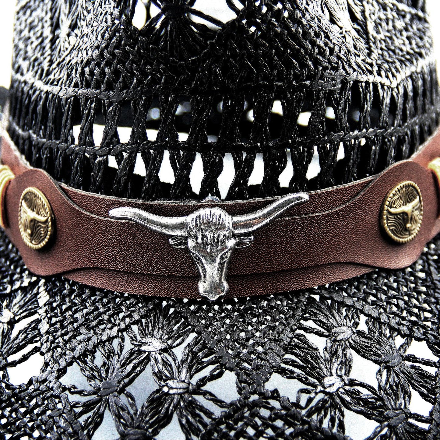 Men's Women's Straw Cowboy Hat Cowgirl Woven Sun Hat Western Cowboy Hat Two Decorative Bands